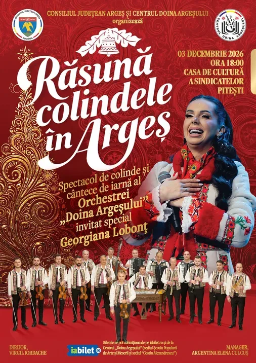 Pitesti: „Răsună colindele în Argeș” – Spectacol de colinde și cântece de iarnă al Orchestrei „Doina Argeșului”