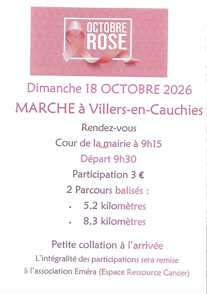 Marche à Villers-en-Cauchies 🎀🎗️