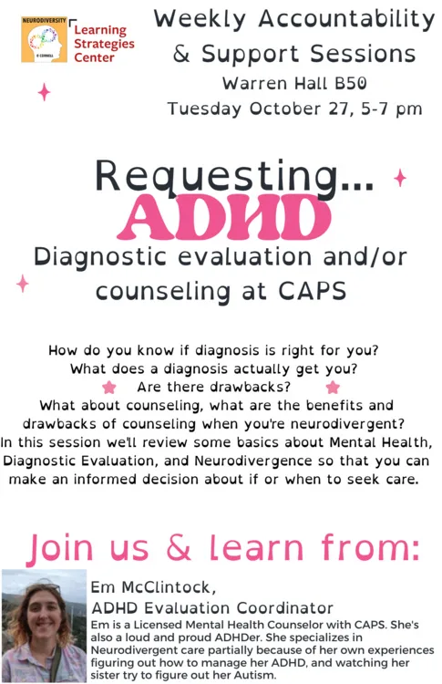 WASS 8: Requesting an ADHD diagnostic evaluation and/or counseling at CAPS