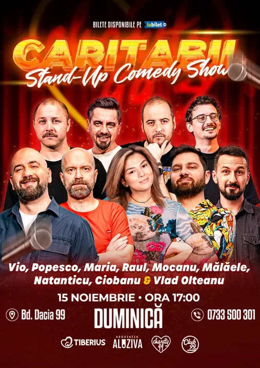 Vio, Popesco, Maria Popovici, Raul, Mocanu, Mălăele, Natanticu, Ciobanu & Vlad Olteanu | Stand Up Comedy Caritabil la Club 99