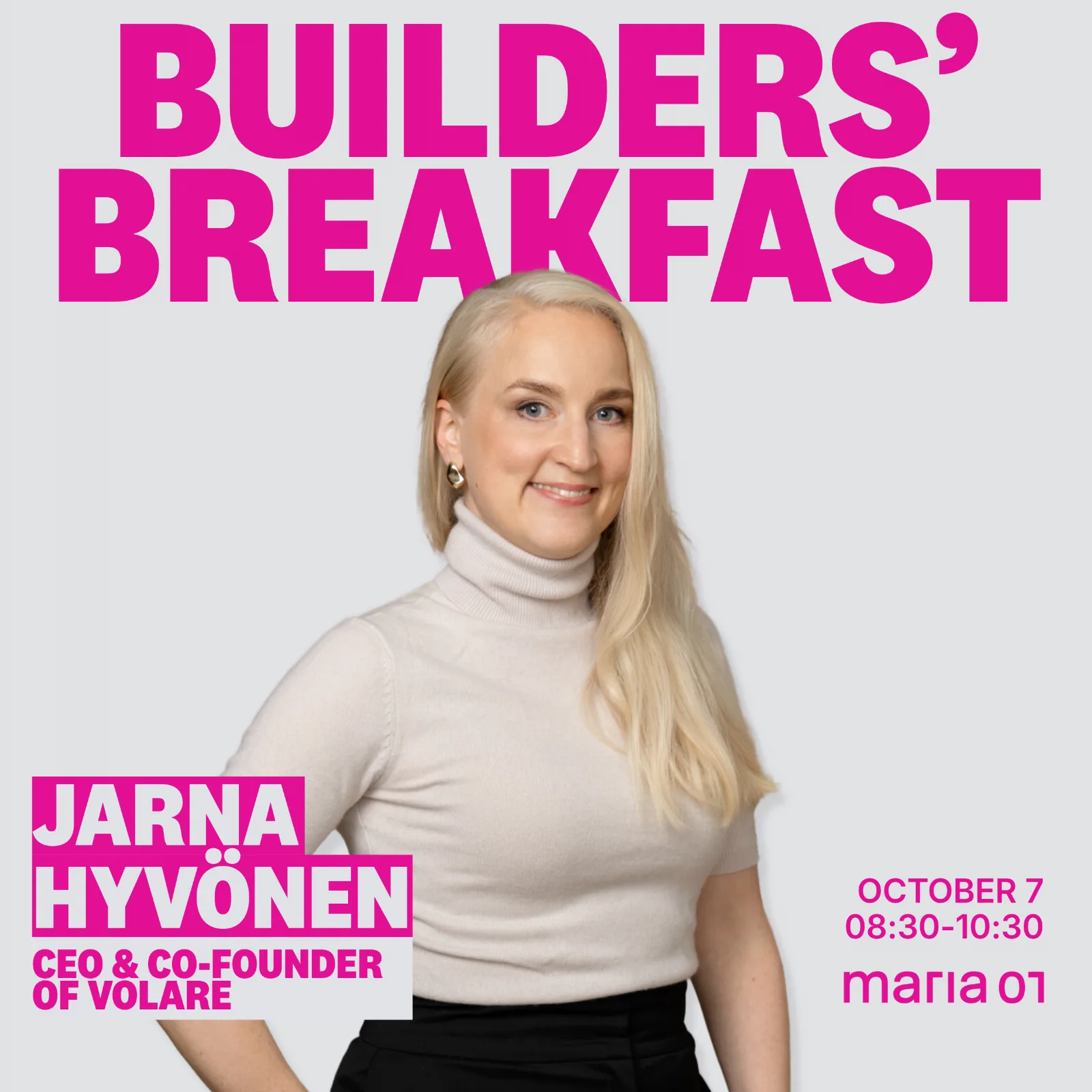 Builders' Breakfast with Jarna Hyvönen: How to Sell Deep Tech Before It Exists, Lessons from Volare