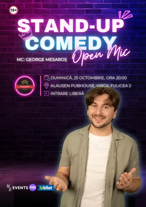 Cluj-Napoca: Stand-up Comedy Open-Mic cu George Mesaroș