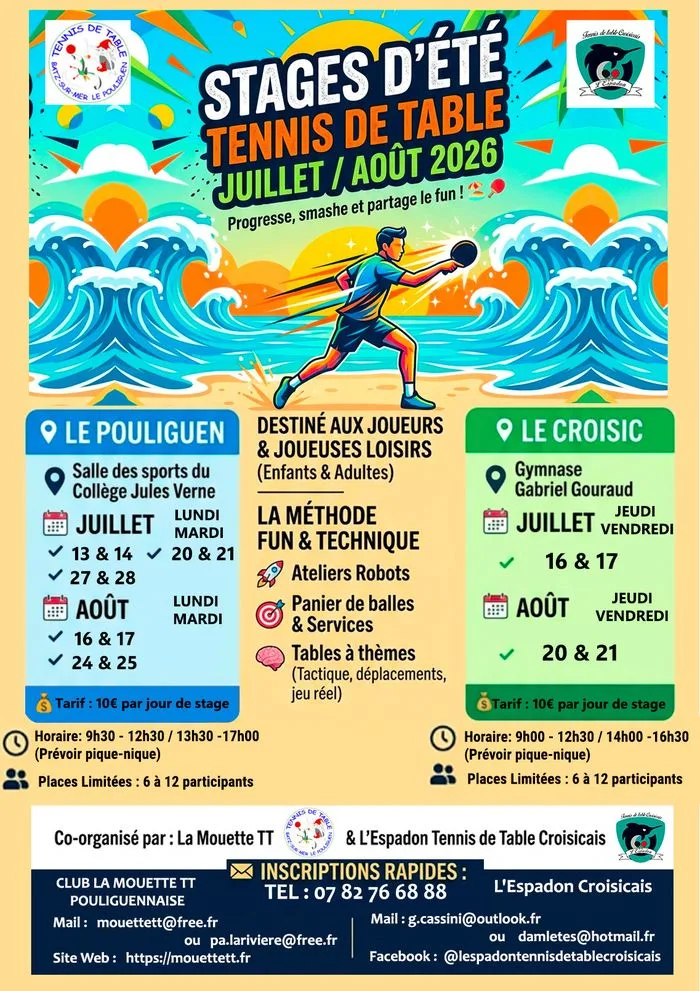 Stages d'été de Tennis de table