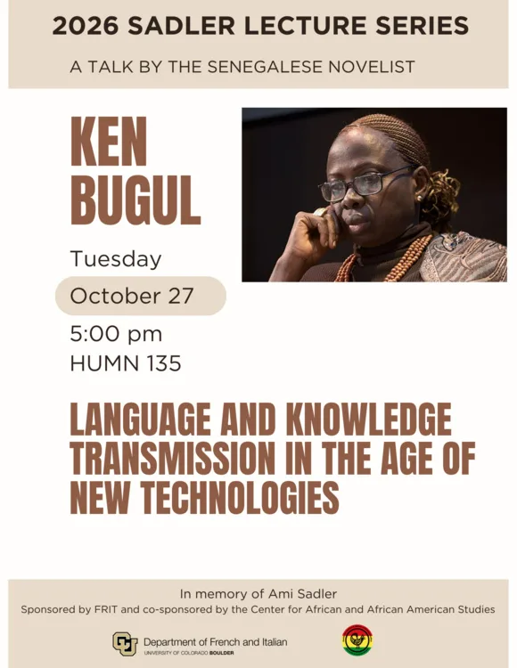 2026 Sadler Lecture Series - A Talk by the Senegalese Novelist, Ken Bugul