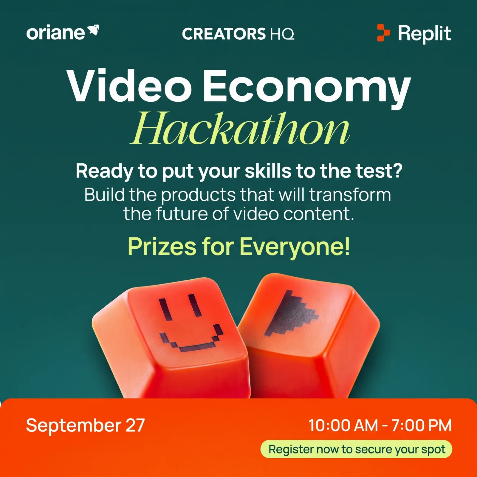 Oriane x Replit x Creators HQ: Build for the Video Economy — Dubai Hackathon
