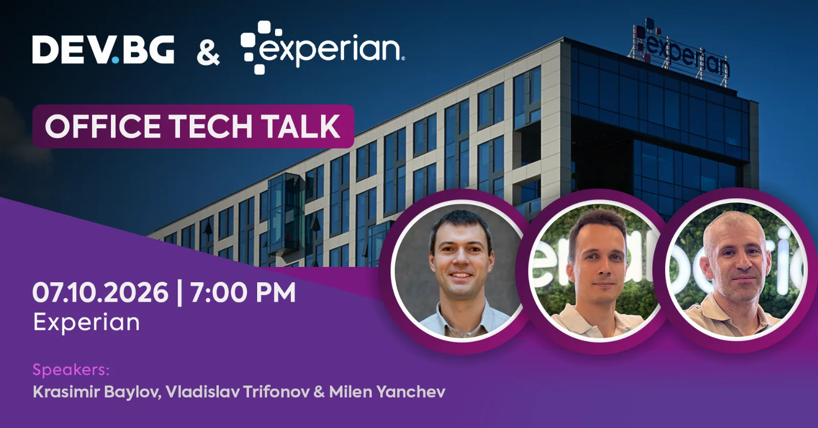 DEV.BG @ Experian: Office Tech Talks