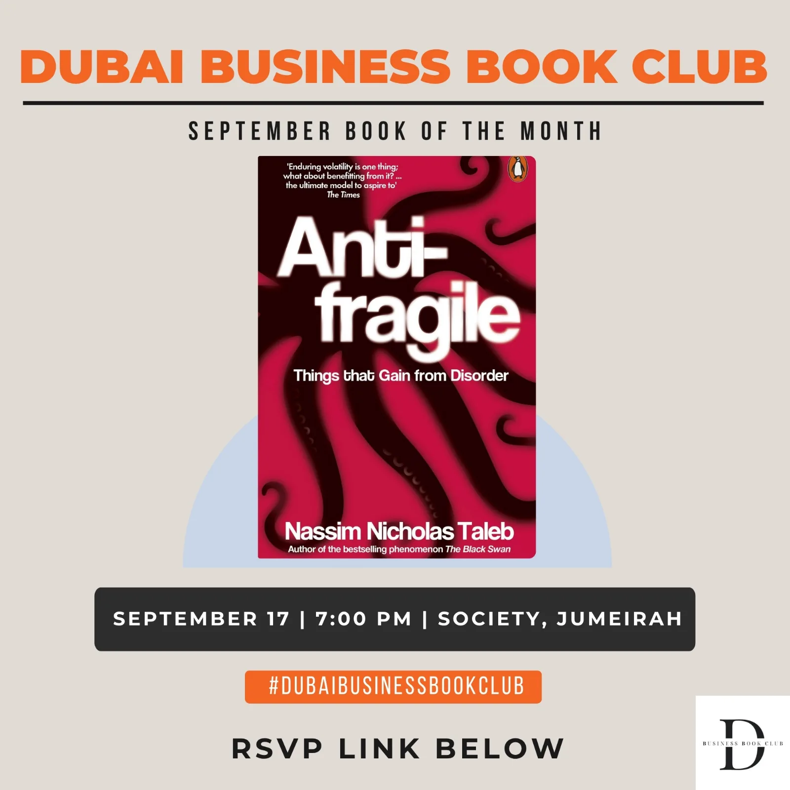 Dubai Business Book Club SEPTEMBER Meet – ANTIFRAGILE