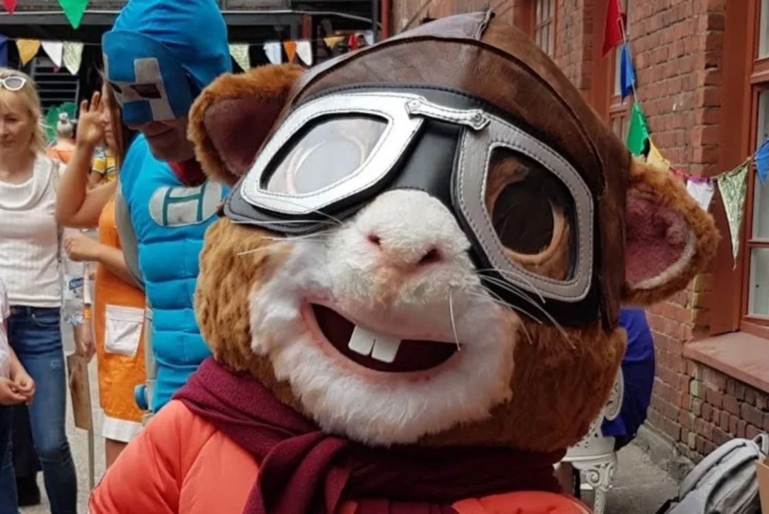 Meet Super Furball at the opening of Jumbo library!